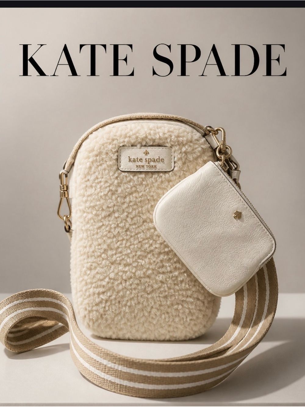 Kate Spade Womens Cream Crossbody Bag with  coin purse EUC